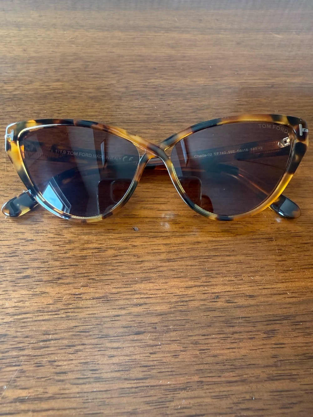 Tom Ford Tortoiseshell Cat-Eye Sunglasses with Amber Lenses